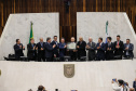 O governador Carlos Massa Ratinho Junior participa da entrega do título de Cidadão Honorário do Paraná ao senador Oriovisto Guimarães, na Assembleia Legislativa do Paraná Curitiba, 17/06/2019 -Foto: Geraldo Bubniak/ANPr