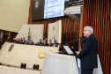 O governador Carlos Massa Ratinho Junior participa da entrega do título de Cidadão Honorário do Paraná ao senador Oriovisto Guimarães, na Assembleia Legislativa do Paraná Curitiba, 17/06/2019 -Foto: Geraldo Bubniak/ANPr