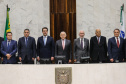 O governador Carlos Massa Ratinho Junior participa da entrega do título de Cidadão Honorário do Paraná ao senador Oriovisto Guimarães, na Assembleia Legislativa do Paraná Curitiba, 17/06/2019 -Foto: Geraldo Bubniak/ANPr