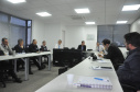 A Fomento Paraná e a Sociedade Garantidora de Crédito SGC Central se reuniram nesta terça, 18, em Curitiba, para trabalhar em uma reaproximação entre as entidades e promover adequações e melhorias para integrar processos e assim ampliar a oferta de crédito para micro e pequenas empresas no estado.  -  Cureitiba, 18/09/2019  -  Foto: Luciano Patzsch - Fomento Paraná