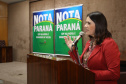 Governo do Estado entrega os três prêmios aos ganhadores do sorteio especial do Nota Paraná na Secretaria da Fazenda. Por ser o mês dos Namorados, o valor dos prêmios foi multiplicado por quatro e três contemplados recebem R$ 200 mil, R$ 120 mil e R$ 80 mil. Na foto, Marta Gambini, coordenadora do Programa Nota Paraná e auditora fiscal da Secretaria da Fazenda.  -  Curitiba, 19/06/2019  -  Foto: José Fernando Ogura/ANPr