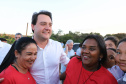 Londrina, no Norte do Paraná, ganhou uma unidade do projeto Arena Multiuso, espaço para atividades esportivas e de recreação, implantado pelo Governo do Estado, em parceria com o município. Instalada no conjunto residencial Vista Bela, a unidade foi entregue à comunidade pelo governador Carlos Massa Ratinho Junior, nesta quinta-feira (20). - Londrina, 20/06/2019 - Foto: Rodrigo Félix Leal/ANPr