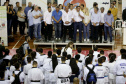 O governador Carlos Massa Ratinho Junior lançou nesta quinta-feira (20), no Ginásio Moringão, em Londrina, o Japs Combate, espécie de Jogos Abertos do Paraná voltado apenas para as lutas.  -  Londrina, 20/06/2019  -  Foto: Arnaldo Alves/ANPr