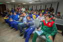 Encerrando as atividades do primeiro semestre do Porto Escola, a equipe da Diretoria de Meio Ambiente da Portos do Paraná recebeu nesta quinta-feira (27) 160 alunos com necessidades especiais da Escola Municipal Eva Cavani, de Paranaguá.  -  Curitiba, 27/06/2019  -  Foto: Cládio Neves/Portos do Paraná