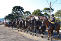 O governador Carlos Massa Ratinho Junior e o presidente em exercício Hamilton Mourão receberam nesta sexta-feira (28) a medalha Heróis da Cavalaria, da Polícia Montada Coronel Dulcídio. A condecoração foi entregue na cerimônia, em Curitiba, que comemora os 140 anos do regimento, que é a unidade mais antiga da Polícia Militar do Paraná. - Curitiba, 28/06/2019 - Foto: José Fernando Ogura/ANPr