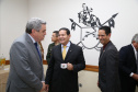 O governador Carlos Massa Ratinho Junior e o presidente em exercício Hamilton Mourão receberam nesta sexta-feira (28) a medalha Heróis da Cavalaria, da Polícia Montada Coronel Dulcídio. A condecoração foi entregue na cerimônia, em Curitiba, que comemora os 140 anos do regimento, que é a unidade mais antiga da Polícia Militar do Paraná. - Curitiba, 28/06/2019 - Foto: José Fernando Ogura/ANPr