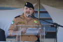 O governador Carlos Massa Ratinho Junior e o presidente em exercício Hamilton Mourão receberam nesta sexta-feira (28) a medalha Heróis da Cavalaria, da Polícia Montada Coronel Dulcídio. A condecoração foi entregue na cerimônia, em Curitiba, que comemora os 140 anos do regimento, que é a unidade mais antiga da Polícia Militar do Paraná. - Curitiba, 28/06/2019 - Foto: José Fernando Ogura/ANPr