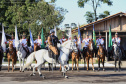 O governador Carlos Massa Ratinho Junior e o presidente em exercício Hamilton Mourão receberam nesta sexta-feira (28) a medalha Heróis da Cavalaria, da Polícia Montada Coronel Dulcídio. A condecoração foi entregue na cerimônia, em Curitiba, que comemora os 140 anos do regimento, que é a unidade mais antiga da Polícia Militar do Paraná. - Curitiba, 28/06/2019 - Foto: José Fernando Ogura/ANPr
