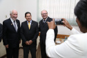 O governador Carlos Massa Ratinho Junior e o presidente em exercício Hamilton Mourão receberam nesta sexta-feira (28) a medalha Heróis da Cavalaria, da Polícia Montada Coronel Dulcídio. A condecoração foi entregue na cerimônia, em Curitiba, que comemora os 140 anos do regimento, que é a unidade mais antiga da Polícia Militar do Paraná. - Curitiba, 28/06/2019 - Foto: José Fernando Ogura/ANPr
