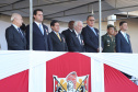 O governador Carlos Massa Ratinho Junior e o presidente em exercício Hamilton Mourão receberam nesta sexta-feira (28) a medalha Heróis da Cavalaria, da Polícia Montada Coronel Dulcídio. A condecoração foi entregue na cerimônia, em Curitiba, que comemora os 140 anos do regimento, que é a unidade mais antiga da Polícia Militar do Paraná. - Curitiba, 28/06/2019 - Foto: José Fernando Ogura/ANPr