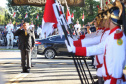 O governador Carlos Massa Ratinho Junior e o presidente em exercício Hamilton Mourão receberam nesta sexta-feira (28) a medalha Heróis da Cavalaria, da Polícia Montada Coronel Dulcídio. A condecoração foi entregue na cerimônia, em Curitiba, que comemora os 140 anos do regimento, que é a unidade mais antiga da Polícia Militar do Paraná. - Curitiba, 28/06/2019 - Foto: José Fernando Ogura/ANPr
