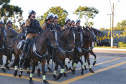 O governador Carlos Massa Ratinho Junior e o presidente em exercício Hamilton Mourão receberam nesta sexta-feira (28) a medalha Heróis da Cavalaria, da Polícia Montada Coronel Dulcídio. A condecoração foi entregue na cerimônia, em Curitiba, que comemora os 140 anos do regimento, que é a unidade mais antiga da Polícia Militar do Paraná. - Curitiba, 28/06/2019 - Foto: José Fernando Ogura/ANPr