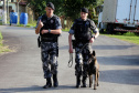 A soldado Angélica Aparecida Chuede é a primeira mulher a fazer parte da Companhia de Operações com Cães (COC) do Batalhão de Operações Especiais (BOPE), em 47 anos de criação da subunidade. A inclusão da militar estadual aconteceu com a formatura dela no Curso de Cinotecnia na última semana, que fez todas as etapas com seu cão Hunter.  -  Curitiba, 04/07/2019  =-  Foto: Soldado Amanda Morais