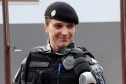 A soldado Angélica Aparecida Chuede é a primeira mulher a fazer parte da Companhia de Operações com Cães (COC) do Batalhão de Operações Especiais (BOPE), em 47 anos de criação da subunidade. A inclusão da militar estadual aconteceu com a formatura dela no Curso de Cinotecnia na última semana, que fez todas as etapas com seu cão Hunter.  -  Curitiba, 04/07/2019  =-  Foto: Soldado Amanda Morais