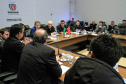 O vice-governador Darci Piana, recebe delegação chinesa, no Palácio Iguaçu. Participaram: Ceo da CCCC Chang Youngbu; presidente da CCCC no Brasil, Lin Li; presidente da Concremat, Mauro Viegas Neto; presidente da SDC do Brasil, Luo Jung; secretário de Infraestrutura e Logística, Sandro Alex; presidente da Paraná Desenvolvimento, Eduardo Bekin e o superintendente dos Portos do Paraná, Luiz Fernando Garcia. -  Curitiba, 08-07-19.Foto: Valdelino Pontes