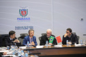 O vice-governador Darci Piana, recebe delegação chinesa, no Palácio Iguaçu. Participaram: Ceo da CCCC Chang Youngbu; presidente da CCCC no Brasil, Lin Li; presidente da Concremat, Mauro Viegas Neto; presidente da SDC do Brasil, Luo Jung; secretário de Infraestrutura e Logística, Sandro Alex; presidente da Paraná Desenvolvimento, Eduardo Bekin e o superintendente dos Portos do Paraná, Luiz Fernando Garcia.Curitiba, 08-07-19.Foto: Arnaldo Alves / ANPr.