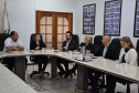 O diretor-presidente da Fomento Paraná, Heraldo Neves, e o diretor de Mercado, Renato Maçaneiro, também foram recebidos pelo prefeito de Quatro Pontes, João Inácio Laufer, e pelo vice, Tiago Hansel, nesta quinta, 11/7.  Foto: Fomento Paraná