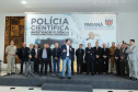 O governador Carlos Massa Ratinho Júnior dá posse a mais de 90 peritos oficiais, no Palácio Iguaçu. Os profissionais integrarão o efetivo da Polícia Científica do Paraná e, após formação, serão distribuídos no Estado, conforme a necessidade. Curitiba, 22/07/2019 -Foto: Rodrigo Felix Leal/ANPr