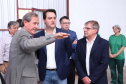 O governador Carlos Massa Ratinho Junior participou nesta terça-feira (23), em Cascavel, do evento de certificação SISBI (Sistema Brasileiro de Inspeção de Produtos de Origem Animal) para a Granja Refem, que desenvolve um projeto pioneiro no Estado de produção de ovos a partir da criação de galinhas sem gaiola. Foto: Rodrigo Felix Leal/ANPr