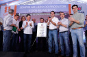 A primeira usina do Brasil de produção de biogás a partir do tratamento dos dejetos de suínos começou a funcionar no Paraná nesta quarta-feira (24), em Entre Rios do Oeste, na Região Oeste do Estado. O governador Carlos Massa Ratinho Junior inaugurou a unidade geradora cuja capacidade total é de 480 KW, transformando por dia 215 toneladas de um agente poluidor em energia limpa. Foto: Rodrigo Felix Leal/ANPr