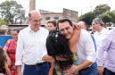 O governador Carlos Massa Ratinho Junior e o prefeito Miguel Amaral inauguraram mais uma unidade do projeto Meu Campinho