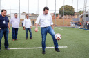 O governador Carlos Massa Ratinho Junior e o prefeito Miguel Amaral inauguraram mais uma unidade do projeto Meu Campinho