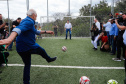 O governador Carlos Massa Ratinho Junior e o prefeito Miguel Amaral inauguraram mais uma unidade do projeto Meu Campinho