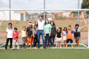 O governador Carlos Massa Ratinho Junior e o prefeito Miguel Amaral inauguraram mais uma unidade do projeto Meu Campinho