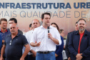Investimentos do Governo do Estado reforçam o apoio à produção agrícola em Ivaiporã, no Vale do Ivaí (Norte do Paraná). Nesta quinta-feira (26) o governador Carlos Massa Ratinho Junior inaugurou obra de pavimentação de estrada rural e fez a entrega de equipamentos para agricultura, beneficiando 1.350 famílias. O volume de recursos chega a R$ 1,1 milhão. Foto: Rodrigo Felix Leal/ANPr