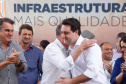 Investimentos do Governo do Estado reforçam o apoio à produção agrícola em Ivaiporã, no Vale do Ivaí (Norte do Paraná). Nesta quinta-feira (26) o governador Carlos Massa Ratinho Junior inaugurou obra de pavimentação de estrada rural e fez a entrega de equipamentos para agricultura, beneficiando 1.350 famílias. O volume de recursos chega a R$ 1,1 milhão. Foto: Rodrigo Felix Leal/ANPr