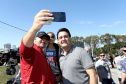 O governador Carlos Massa Ratinho Junior participou e deu as boas-vindas aos motoqueiros, presentes na benção em comemoração ao seu dia. Curitiba, 17-07-19.Foto: Arnaldo Alves / ANPr.