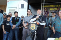 O governador Carlos Massa Ratinho Junior participou e deu as boas-vindas aos motoqueiros, presentes na benção em comemoração ao seu dia. Curitiba, 17-07-19.Foto: Arnaldo Alves / ANPr.