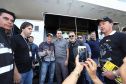 O governador Carlos Massa Ratinho Junior participou e deu as boas-vindas aos motoqueiros, presentes na benção em comemoração ao seu dia. Curitiba, 17-07-19.Foto: Arnaldo Alves / ANPr.
