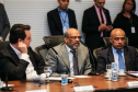 O governador Carlos Massa Ratinho Júnior recebe nesta segunda-feira (29),  prefeitos da Margem do Rio Paranapanema para tratar da retirada da energia vendida por usinas da formação do valor adicionado do ICMS. Curitiba, 29/07/2019 -Foto: Geraldo Bubniak/ANPr