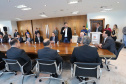 O governador Carlos Massa Ratinho Junior e o diretor-presidente da Itaipu, general Joaquim Silva e Luna, assinaram nesta quinta-feira (01), convênio para dar início à construção da segunda ponte ligando o Brasil ao Paraguai, em Foz do Iguaçu.Curitiba, 01-08-19.Foto: Arnaldo Alves / ANPr.