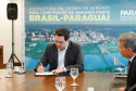 O governador Carlos Massa Ratinho Junior e o diretor-presidente da Itaipu, general Joaquim Silva e Luna, assinaram nesta quinta-feira (01), convênio para dar início à construção da segunda ponte ligando o Brasil ao Paraguai, em Foz do Iguaçu.