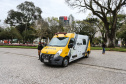 A Polícia Militar do Paraná (PM-PR) iniciou uma mega-operação (Operação 100) em Curitiba  e Região Metropolitana nesta sexta-feira (2). São 165 viaturas, 550 policiais militares de todos os batalhões espalhados pelos municípios com auxílio de motocicletas, cães, cavalos e helicóptero.  Curitiba, 02/08/2019 -  Foto: Geraldo Bubniak/ANPr