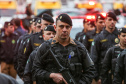 A Polícia Militar do Paraná (PM-PR) iniciou uma mega-operação (Operação 100) em Curitiba  e Região Metropolitana nesta sexta-feira (2). São 165 viaturas, 550 policiais militares de todos os batalhões espalhados pelos municípios com auxílio de motocicletas, cães, cavalos e helicóptero.  Curitiba, 02/08/2019 -  Foto: Geraldo Bubniak/ANPr