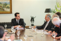 O governador Carlos Massa Ratinho Junior recebeu nesta quarta-feira (7), no Palácio Iguaçu, dirigentes da OnlyStars, que representam grupos empresariais chineses e portugueses no Brasil. Reinaldo Azambuja, governador de Mato Grosso do Sul esteve presente no evento. Curitiba, 05/08/2019 -Foto: Geraldo Bubniak/ANPr