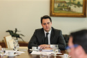 O governador Carlos Massa Ratinho Junior recebeu nesta quarta-feira (7), no Palácio Iguaçu, dirigentes da OnlyStars, que representam grupos empresariais chineses e portugueses no Brasil.   Curitiba, 05/08/2019 -Foto: Geraldo Bubniak/ANPr