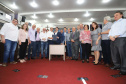 O governador Carlos Massa Ratinho Junior participa nesta sexta-feira (09), em na câmara de Toledo, a liberação de recursos para municípios da região Oeste. Participaram: prefeito de Toledo, Lucio De Marchi; secretário Chefe da Casa Civil, Guto Silva; de Desenvolvimento Urbano, João Carlos Ortega; do Planejamento, Valdemar Jorge e da Infraestrutura e Logística, Sandro Alex; deputados e demais autoridades.Toledo, 09-08-19.Foto: Arnaldo Alves / ANPr.