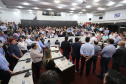 O governador Carlos Massa Ratinho Junior participa nesta sexta-feira (09), em na câmara de Toledo, a liberação de recursos para municípios da região Oeste. Participaram: prefeito de Toledo, Lucio De Marchi; secretário Chefe da Casa Civil, Guto Silva; de Desenvolvimento Urbano, João Carlos Ortega; do Planejamento, Valdemar Jorge e da Infraestrutura e Logística, Sandro Alex; deputados e demais autoridades.Toledo, 09-08-19.Foto: Arnaldo Alves / ANPr.