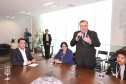O governador Carlos Massa Ratinho Junior, o secretário da Justiça, Família e Trabalho, Ney Leprevost, e a ministra da Mulher, da Família e dos Direitos Humanos, Damares Alves, assinaram nessa segunda-feira (12), no Palácio Iguaçu, dois protocolos de intenções que visam fortalecer as ações em defesa da mulher e de crianças e adolescentes.Curitiba, 12-08-19.Foto: Arnaldo Alves / ANPr.