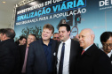O governador Carlos Massa Ratinho Junior e o diretor do Detran, Cezar Kogut, autorizam repasse do Detran para municípios realizarem obras de sinalização nas cidades.Curitiba, 14-08-19Foto: Arnaldo Alves / ANPr.
