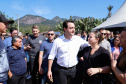 O governador Carlos Massa Ratinho Junior e o prefeito de Guaratuba, Roberto Justus, inauguraram a ponte sobre o Rio Cubatão, em Guaratuba. 