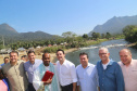 O governador Carlos Massa Ratinho Junior e o prefeito de Guaratuba, Roberto Justus, inauguraram a ponte sobre o Rio Cubatão, em Guaratuba. Foto:Gilson Abreu/AEN