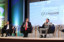 O governador Carlos Massa Ratinho Junior participa da abertura do III Forum Gestão Pública FACIAP, Caminhos do Crescimento. Participaram do evento: o governador: de Santa Catarina, Carlos Moisés; Marco Tadeu Barbosa, pres. da Faciap; pres. da Federação das Associações das Empresas de Santa Catarina, Jonny Zulauf; pres. da Celepar, Allan Costa. entre outros. N/F: governador de Santa Catarina, Carlos Moisés.Curitiba, 21- 08- 19.Foto: Arnaldo Alves / ANPr.
