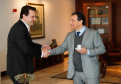 O governador Carlos Massa Ratinho Junior recebe o governador de Santa Catarina, o governador de Santa Catarina, Carlos Moisés.