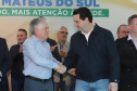 O governador Carlos Massa Ratinho Junior autorizou nesta quinta-feira (22) o início de obras de uma nova unidade do Hospital e Maternidade Dr. Paulo Fortes, em São Mateus do Sul. Presentes na solenidade: prefeito de São Mateus do Sul, Luiz Adyr Gonsalves Pereira; os secretários: da Saúde, Beto Preto; de Infraestrutura e Logística, Sandro Alex; deputados: Alexandre Curi; Hussein Bakri; Emerson Bacil; entre outros.São Mateus do Sul, 22-08-19.Foto: Arnaldo Alves / ANPr.