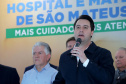 O governador Carlos Massa Ratinho Junior autorizou nesta quinta-feira (22) o início de obras de uma nova unidade do Hospital e Maternidade Dr. Paulo Fortes, em São Mateus do Sul. Presentes na solenidade: prefeito de São Mateus do Sul, Luiz Adyr Gonsalves Pereira; os secretários: da Saúde, Beto Preto; de Infraestrutura e Logística, Sandro Alex; deputados: Alexandre Curi; Hussein Bakri; Emerson Bacil; entre outros.São Mateus do Sul, 22-08-19.Foto: Arnaldo Alves / ANPr.